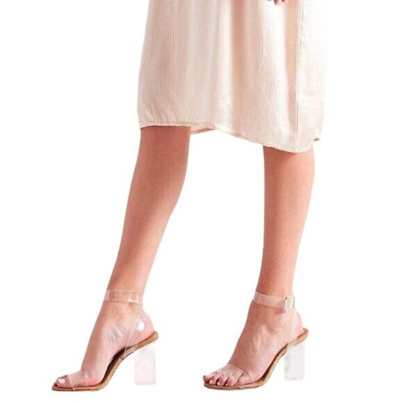 Jeffrey Campbell Sandal Size 8 Clear Acetate Ankle Strap New - Picture 5 of 8